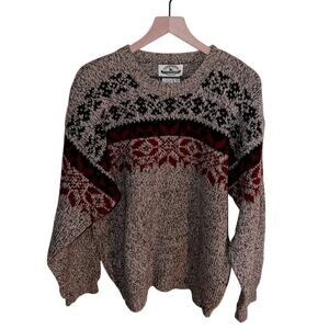 VNTG EDDIE BAUER wool eclectic grandpa cabin core crewneck L